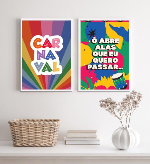 Imagem de Kit 2 Quadros Decorativos Carnaval- Ô Abre Alas 33x24cm