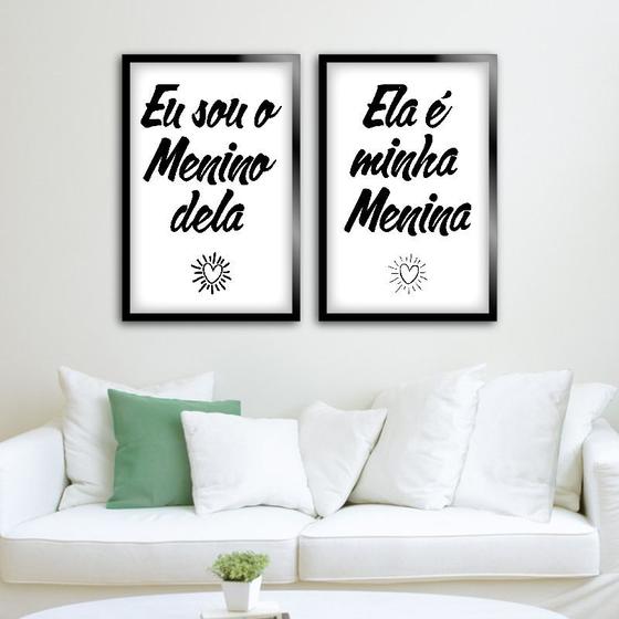 Imagem de Kit 2 Quadros Decorativos Ela é Minha Menina