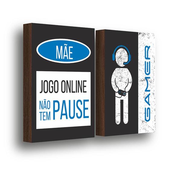 Imagem de Kit 2 Quadros Decorativos Jogo Online Não Tem Pause 30X40Cm