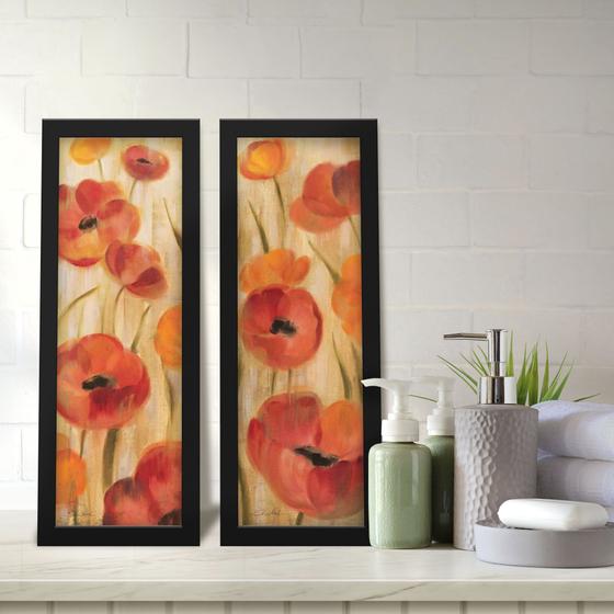 Imagem de Kit 2 Quadros Decorativos Lavabo Flores Floral