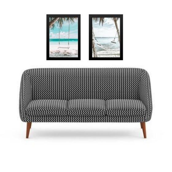 Imagem de Kit 2 Quadros Decorativos Praia Para Relaxar 33x24cm