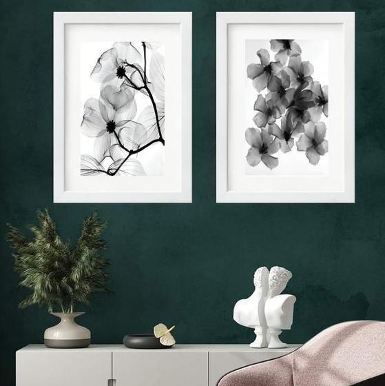 Imagem de Kit 2 Quadros Flores Transparentes - 60X48Cm