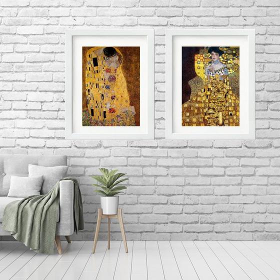 Imagem de Kit 2 Quadros Grandes Obras Klimt - 60x48cm