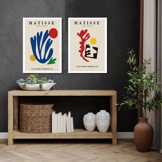 Imagem de Kit 2 Quadros Henri Matisse Papiers Decouprs 24x18cm - com vidro