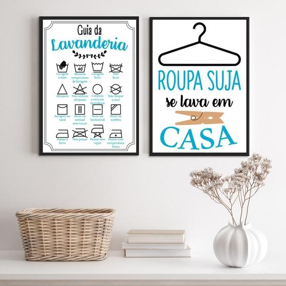 Imagem de Kit 2 Quadros Lavanderia Soft - ul 24X18Cm