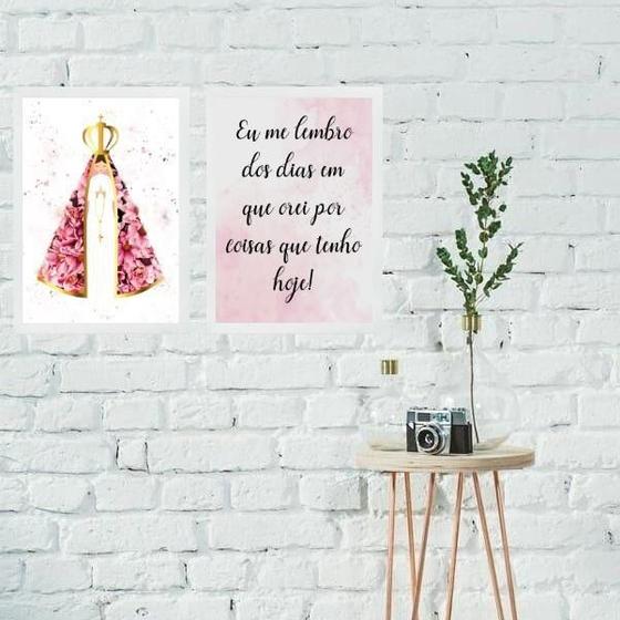 Imagem de Kit 2 Quadros Nossa Senhora Dias Que Orei 24X18Cm - Vidro