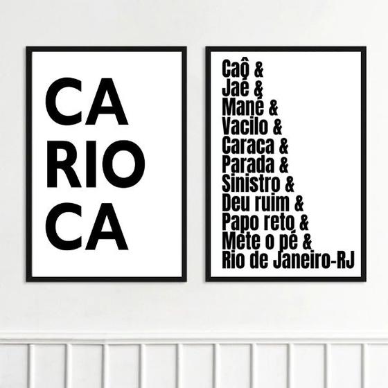 Imagem de Kit 2 Quadros Rio De Janeiro - Gírias 24x18cm