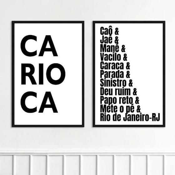 Imagem de Kit 2 Quadros Rio De Janeiro - Gírias 45X34Cm - Com Vidro