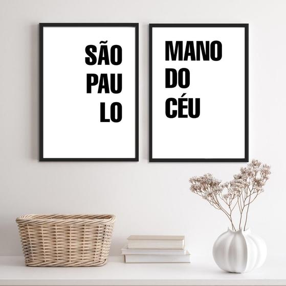 Imagem de Kit 2 Quadros SP Mano do Céu 33x24cm - Moldura Preta