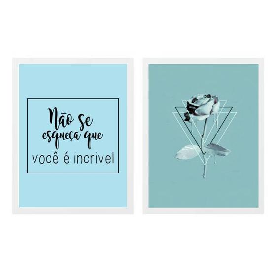 Imagem de Kit 2 Quadros Você É Incrível 24x18cm - com vidro