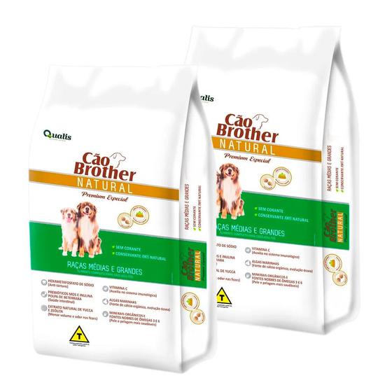 Kit 2 Ração Cão Brother Natural Premium Especial Raças Médias e Grandes 2kg Menor preço em Kit 2 Ração Cão Brother Natural Premium Especial Raças Médias e Grandes 2kg