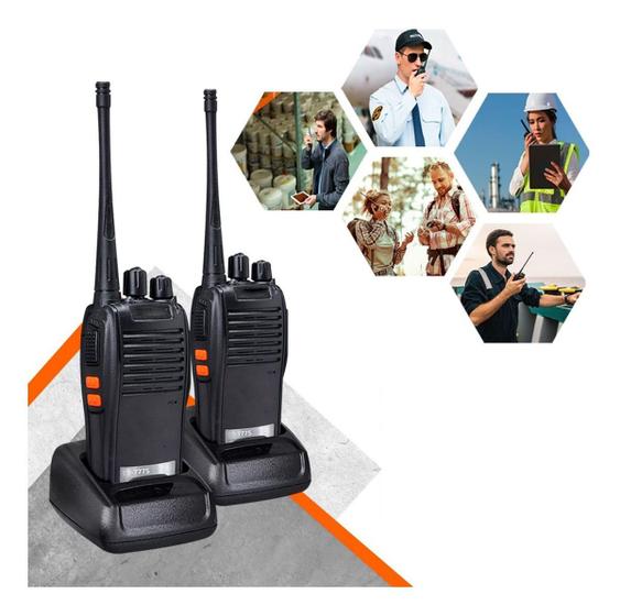 Imagem de Kit 2 Radio Comunicador Baofeng 777s Vhf/uhf 16 Canais Profissional Com Fone