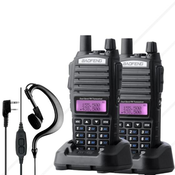 Imagem de Kit 2 Rádio Comunicador Baofeng UV82 10W VHF UHF FM