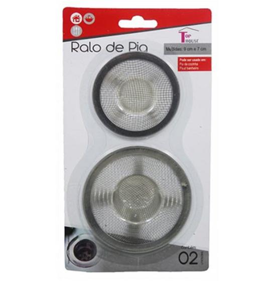 Imagem de Kit 2 Ralo Pia 7 Cm e 9 Cm Redondo Metal Ralinho - 126724