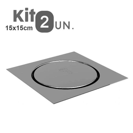 Kit 2 Ralos Click Inteligente Aço Inox 15x15 Pop Up Banheiro Lavabo Casa Menor preço em Kit 2 Ralos Click Inteligente Aço Inox 15x15 Pop Up Banheiro Lavabo Casa