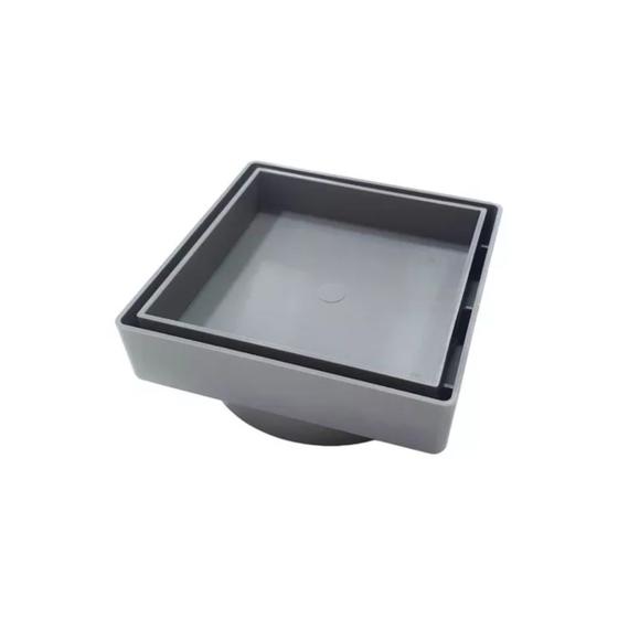 Imagem de Kit 2 Ralos Oculto Invisivel Grelha Sifonado Porcelanato 12x12cm