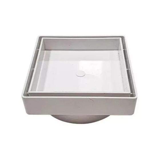 Imagem de Kit 2 Ralos Oculto Invisível Grelha Sifonado Porcelanato 15x15cm