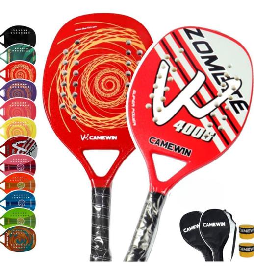 Imagem de Kit 2 Raquete Beach Tennis Carbono Camewin Praia