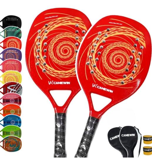 Imagem de Kit 2 Raquete Beach Tennis Carbono Camewin Praia