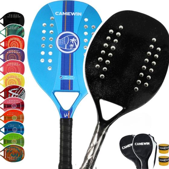 Imagem de Kit 2 Raquete Beach Tennis Carbono Camewin Praia