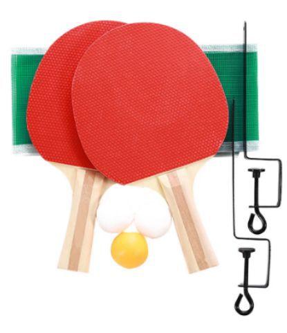 Kit 2 Raquetes Tenis de Mesa Ping Pong +3 Bolinhas + Rede Menor preço em Kit 2 Raquetes Tenis de Mesa Ping Pong +3 Bolinhas + Rede