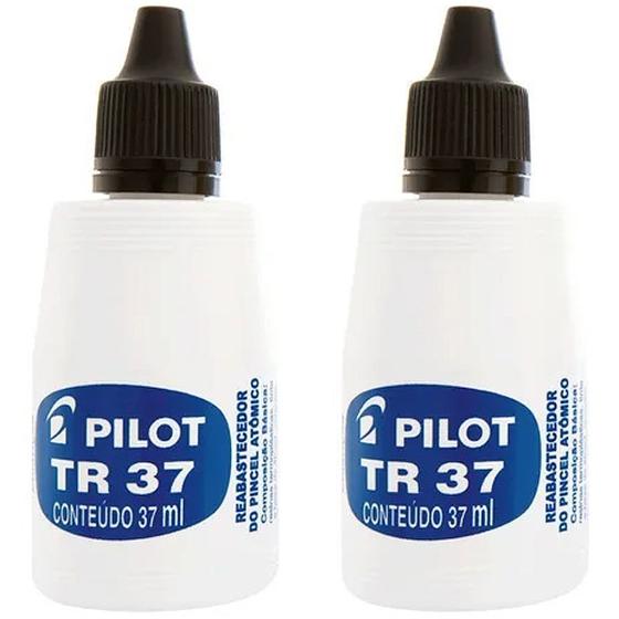 Imagem de Kit 2 Reabastecedores pincel atômico preto 37ml TR-37 Pilot