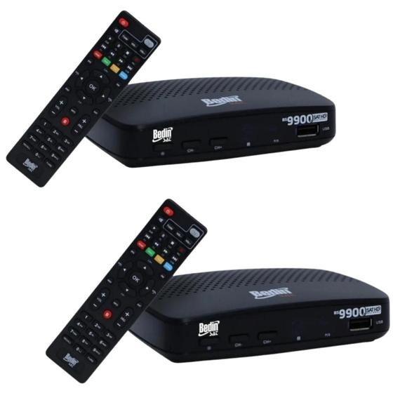 Imagem de Kit 2 receptor digital satélite bedinsat bs9900s hd regional