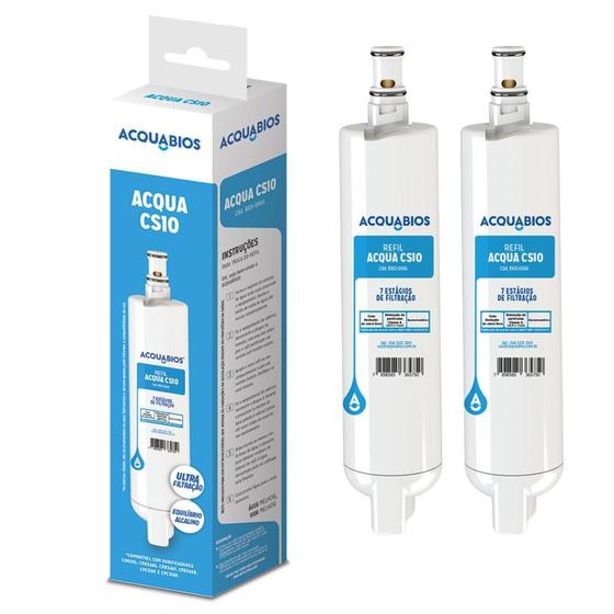 Imagem de Kit 2 Refil Filtro Acquabios Facilite Compatível com Consul Cpb34 Cpc31 Cpc30 Cpb35