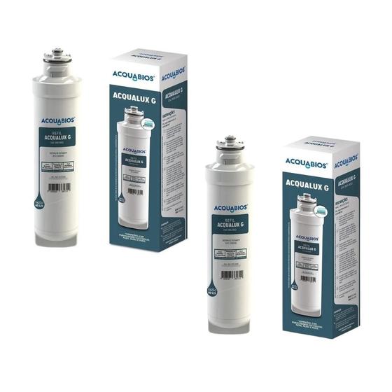 Imagem de Kit 2 Refil Filtro Água para Electrolux PA21G PA26G PA31G Acquabios Acqualux G 1005-0052