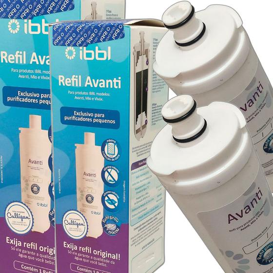 Imagem de Kit 2 Refil Filtro Ibbl Avanti Mio Vivax Purificador Àgua Bebedouro Vela