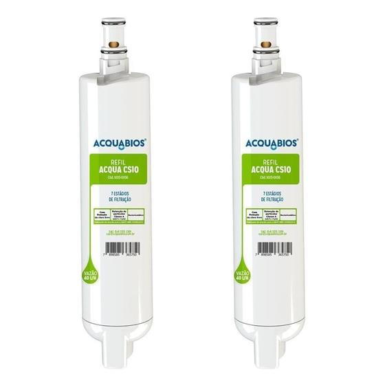 Imagem de Kit 2 Refil para Filtro Purificador Compatível com Consul Acquabios Acqua CS10 1005-0056
