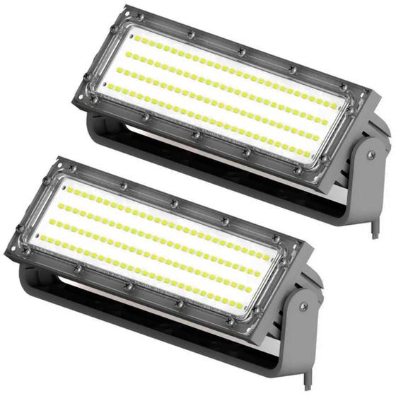 Imagem de Kit 2 Refletor 100w Led Osram 9000lm Biv Ip66 Com Rosca E27