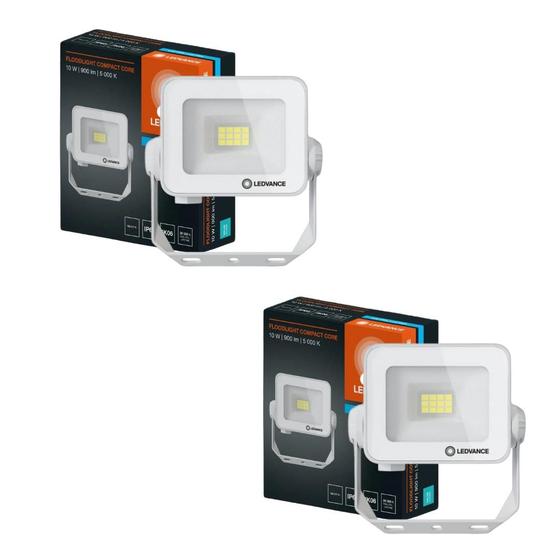 Imagem de Kit 2 Refletores Led Floodlight Compact Core ip65 Branco 10w 5000k Osram