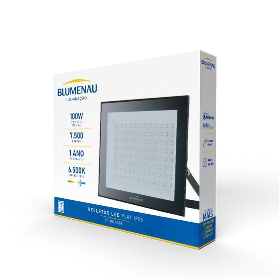Imagem de Kit 2 Refletores LED Slim 100w IP65 6500k Branco Frio 