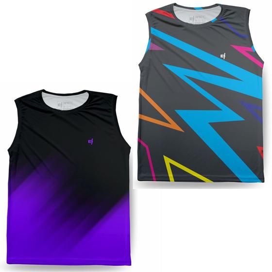 Imagem de Kit 2 Regata Masculina Academia Caminhada Musculação Esportiva Dry Térmica