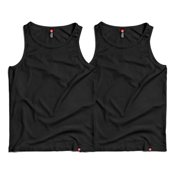 Imagem de Kit 2 Regata Masculina Camiseta Básica 100% Algodão Branca