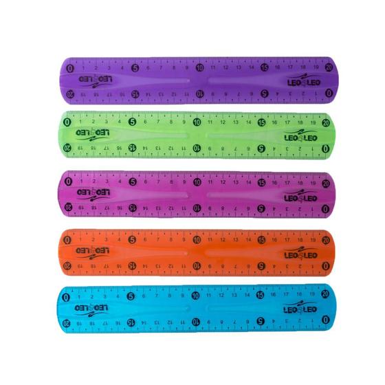 Imagem de Kit 2 Régua Flexível 20cm Color Sortida Não Quebra