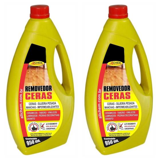 Imagem de Kit 2 Removedor De Cera Ação Rapida Profissional 950ml Allchem