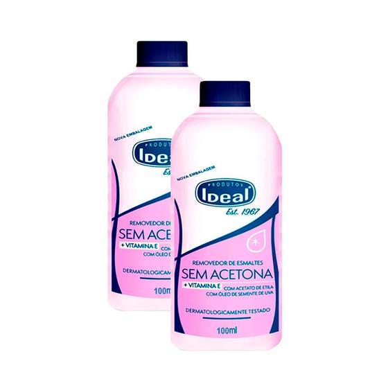 Imagem de Kit 2 Removedor de Esmalte Ideal sem Acetona com 100ml