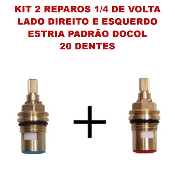 Imagem de Kit 2 Reparos Torneira M22 Esquerdo/direito Estria Docol CÓD. KIT10241025