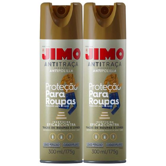 Imagem de KIT 2 Repelente Anti traça Aerossol Pode Aplicar em Roupas 300ml Jimo