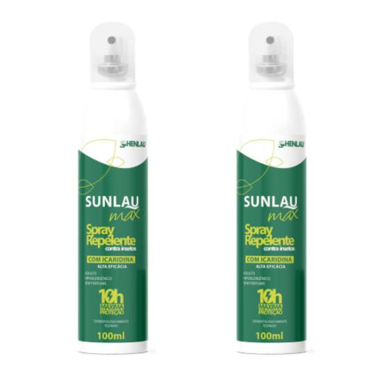 Imagem de Kit 2 Repelente de inseto Sunlau Max Spray Proteção 10h c/ Icaridina 100ml