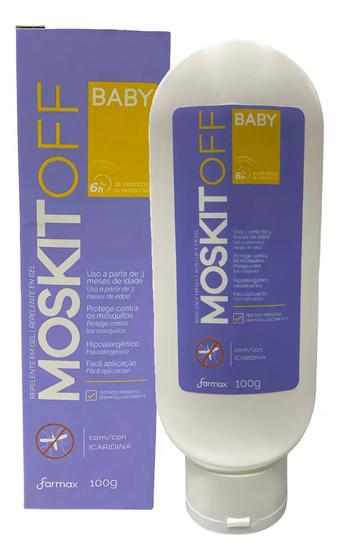 Imagem de kit 2 Repelente Moskit Off Loção Gel Baby + 3 Meses 100ml