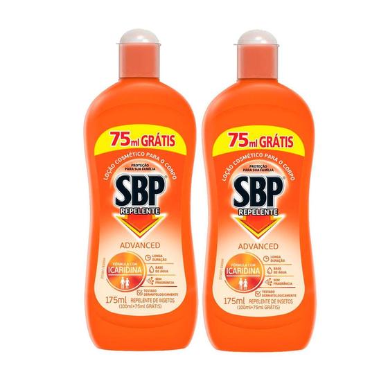 Kit 2 Repelente SBP Loção Corporal com Icaridina Advanced 175ml Menor preço em Kit 2 Repelente SBP Loção Corporal com Icaridina Advanced 175ml