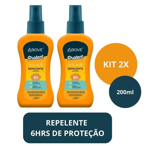 Imagem de Kit 2 Repelente Spray 6h Proteção Contra Insetos 200ml Above