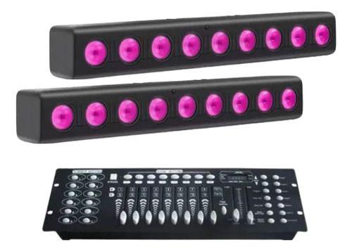 Imagem de Kit 2 Ribaltas Pixel 9 Leds Rgbw 4in1  Mesa Dmx