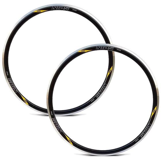 Kit 2 Rodas Aro 700c/32 Furos Freio V-Brake Válvula Presta Spin Vzan Menor preço em Kit 2 Rodas Aro 700c/32 Furos Freio V-Brake Válvula Presta Spin Vzan