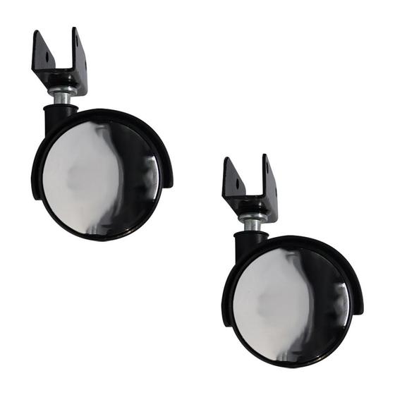 Imagem de Kit 2 Rodízios para Móveis com chapa U sem Trava com Face Espelhado G14 - Celsus