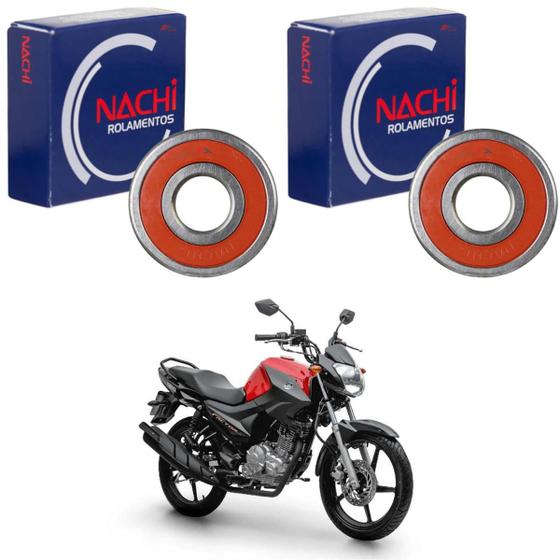 Imagem de Kit 2 Rolamentos Roda Dianteira Liga Leve Nachi 6202NSE9 Yamaha Ybr 125