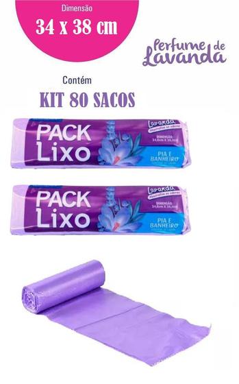 Imagem de Kit 2 Rolo 80 Sacos De Lixo Banheiro e Pia Neutraliza Odores